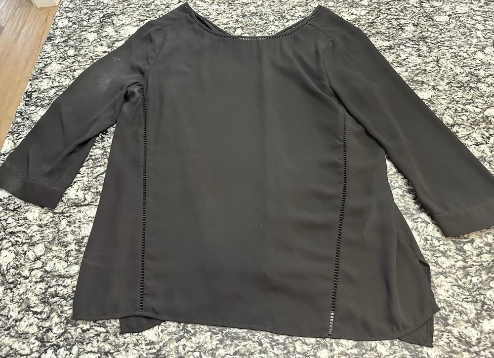 Banana Republic Black Women’s Polyester 3/4 Sleeve Dress Shirt Size Large